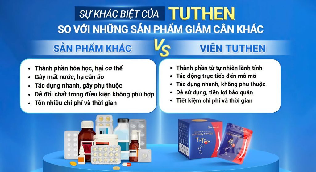 Giảm cân TuThen của Sausand’o khác biệt với sản phẩm khác từ chất lượng đến uy tín.